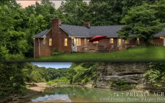 Middle TN Waterfront Legacy Estate – Private Beaches & Live Creek