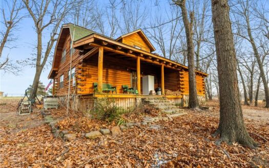 Log Home Cabin with Acreage/Barn/Shop/Pond For Sale Boone Co