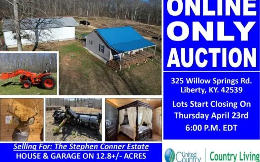 Conner Estate-House & Garage-12 Acres-Tractor-Tools-Etc.