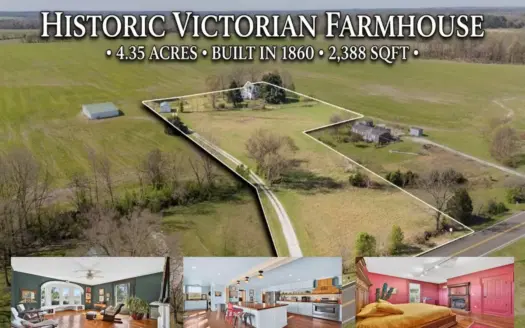Historic Victorian Farmhouse and Land for Sale in Paris, TN