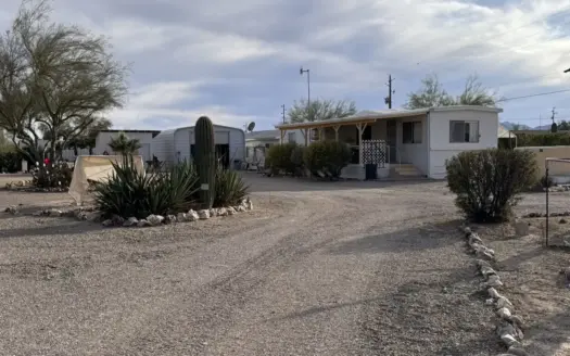 Quartzsite Gem: Two Homes, RV Hookups & Garage on 1/2 Acre
