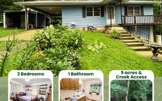 Country home with creek for sale in MO