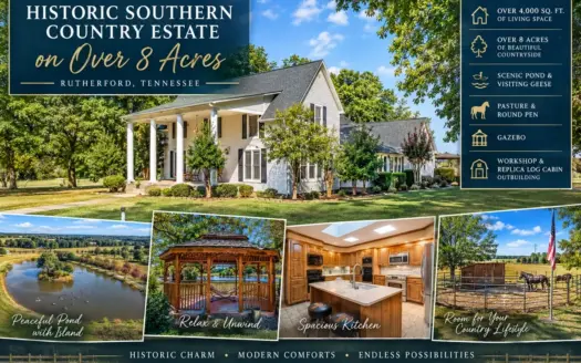 Country Home for Sale w/ Fenced Pasture & Stocked Pond in West TN