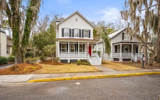 Corner lot on a tree-lined street in Beaufort, SC