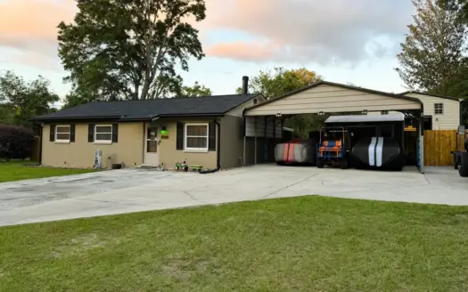 Block Home with Huge Garage, Storage, Paved & Covered Parking