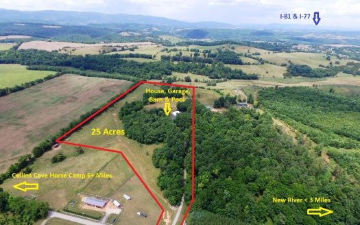 25 Acre Wythe County, Va Farm with Single Level Home