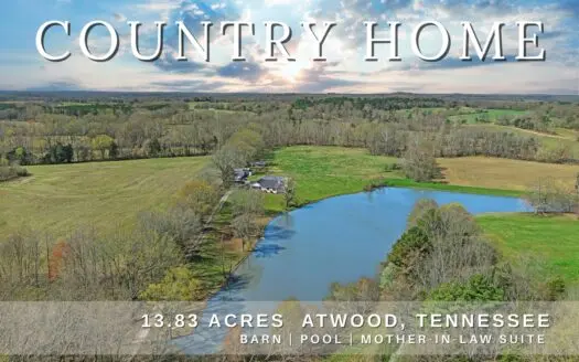 TN Country Home for Sale w/ Barn, Pool, Fenced Pasture & Pond