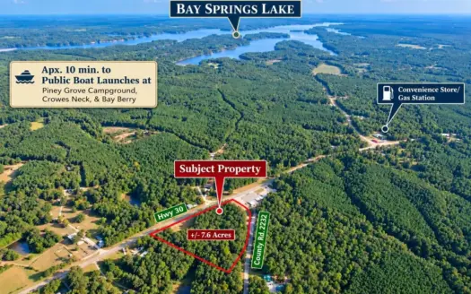 Unrestricted Land for Sale Near BAY SPRINGS LAKE Hwy 30 Frontage