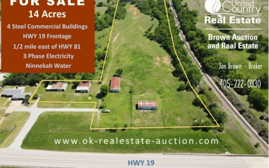 14 Acres -grady County Oklahoma- 4 Steel Commercial Bldgs