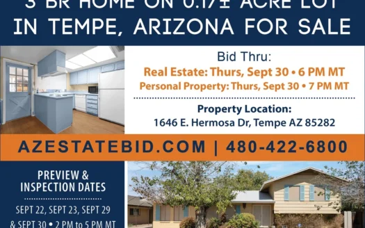 3 Bedroom Tempe Az Estate Ordered Home and Contents Auction