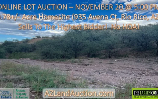 Estate-Ordered Rio Rico AZ Land Auction – 0.78± Acre Lot