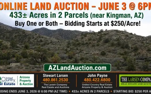 Kingman AZ Land Auction 433 Acres 2 Parcels Low Bids