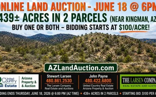 Kingman AZ Land Auction 433 Acres 2 Parcels Low Bids