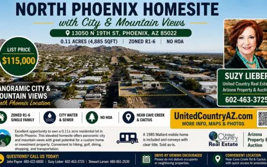 Phoenix Homesite With City And Mountain Views, No Hoa!
