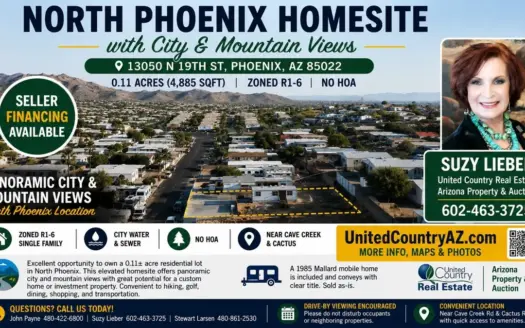 Phoenix Homesite With City And Mountain Views, No Hoa!
