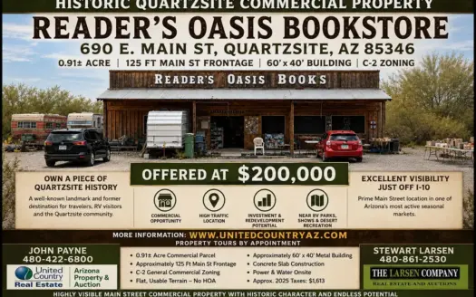 Commercial Land and Building in Quartzsite, AZ
