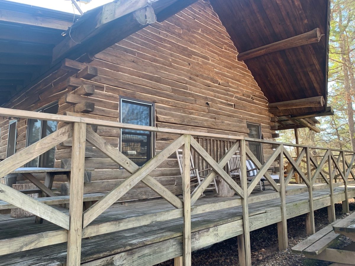 Log Cabin Fronts Buffalo River Park