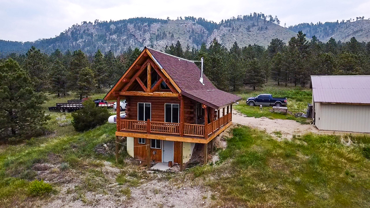 Log Cabin in the Little Rocky Mountains near Landusky Montana