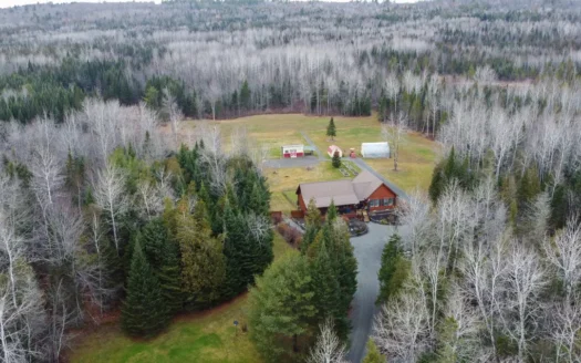 1670 Sq. Ft. Log Home on 48 Acres – Milo, Maine