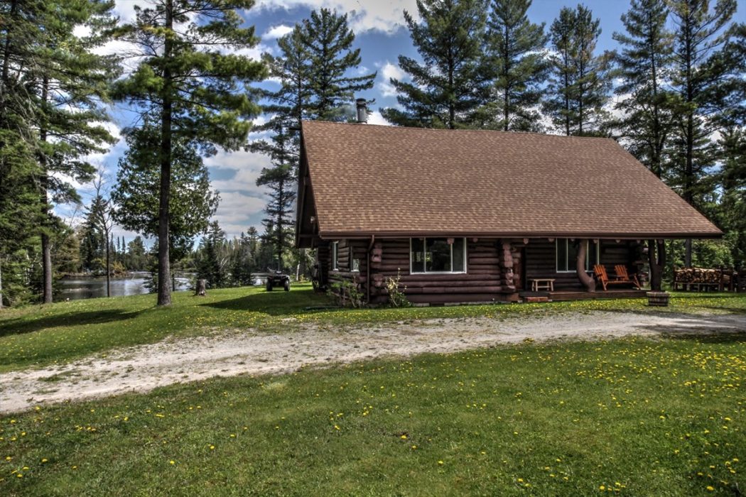 Riverfront Log Home 22 Acres Hillman, MI Thunder Bay River