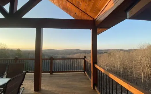Large Custom Log Home Overlooking The Ozarks For Sale
