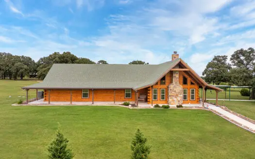 Breathtaking Custom Log Home with Pool on 11 Acres