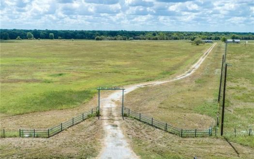 Long road on a ranch in Texas