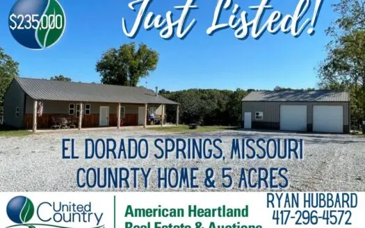 El Dorado Springs Missouri Country Home for Sale