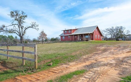 ranches for sale listing image for 45 East Texas Acres Barndo-log Home Huge Pond Ranch Farm