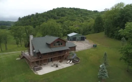 Masterful Log Home with Land for Sale in Richland County