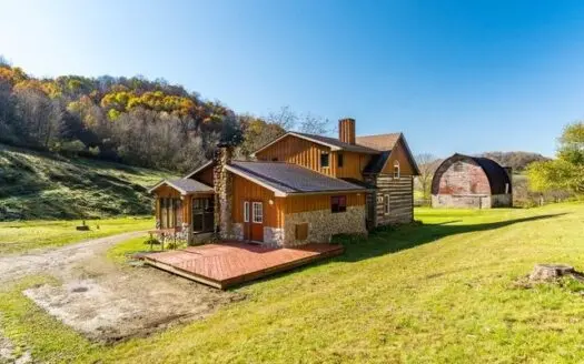 Log Farm Country Home for Sale in Wi – Tillable – Pasture