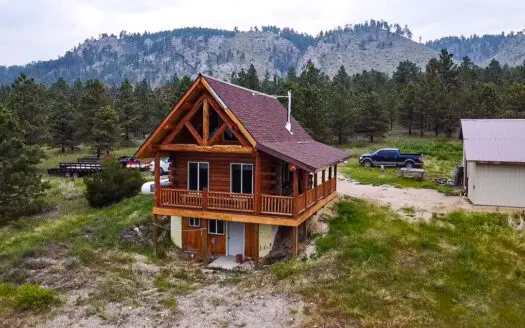 Log Cabin in the Little Rocky Mountains near Landusky Montana
