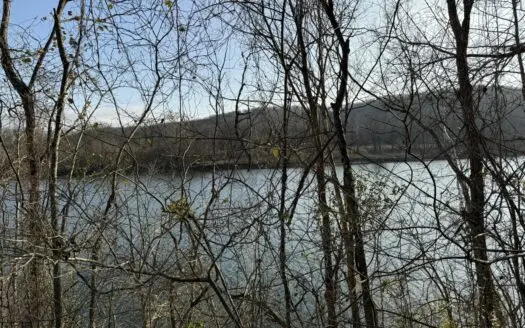 Level riverfront lot on the White River in Guion Arkansas