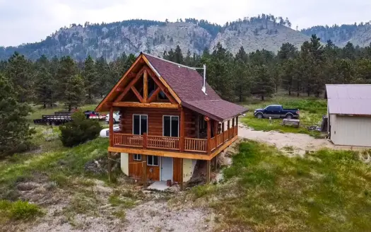 Log Cabin in the Little Rocky Mountains near Landusky Montana