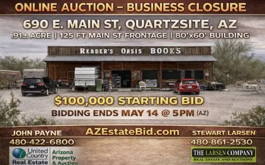 Online Auction – Commercial Land and Building, Quartzite, AZ