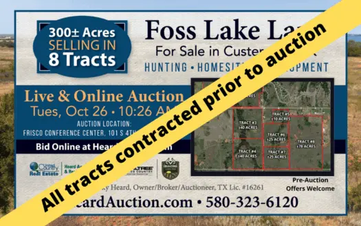 Foss Lake Land for Sale Custer County, Ok – Tract #5