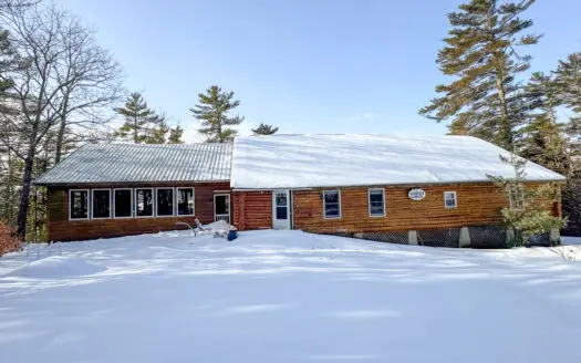 Waterfront Log Cabin on 16 Acres in Northern Maine